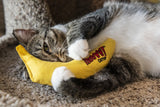 Banane à l'herbe à chat pour chat, jaune, 18 cm