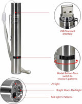 Laser lampje voor katten - USB oplaadbare laserpen met mini zaklampje, UV licht en figuurtjes