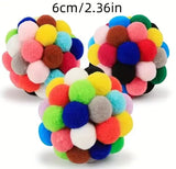 Balles en peluche avec grelot pour chat