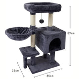 Sisal-Covered	black plush	high jump platform	Pet Wooden Tree House	cat tree for large cats	living room furniture cat