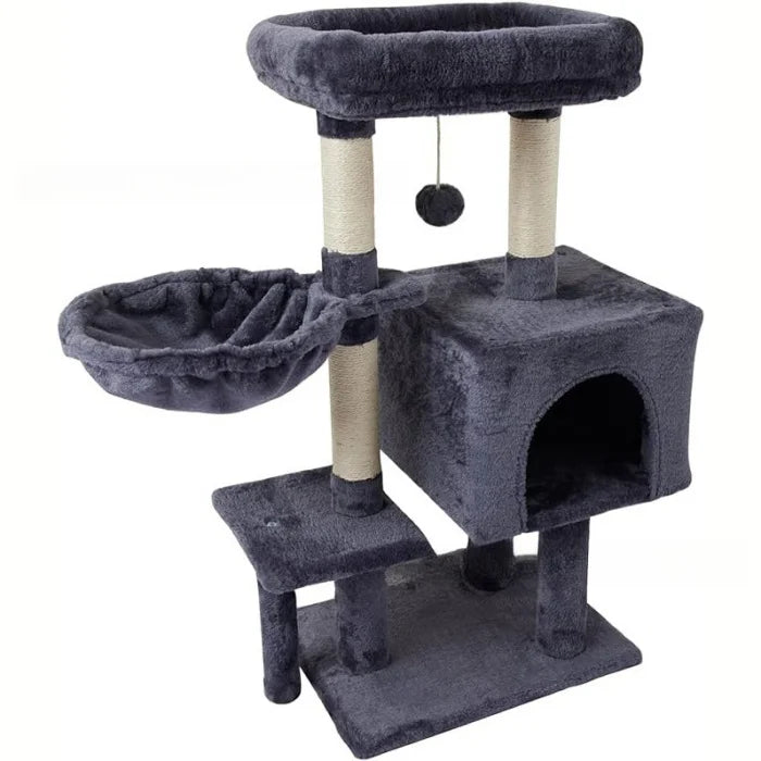 Sisal-Covered	black plush	high jump platform	Pet Wooden Tree House	cat tree for large cats	living room furniture cat