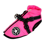 Waterproof Dog Jacket With Harness Pink